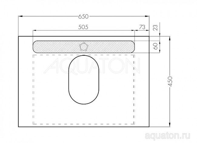 Тумба под раковину Акватон Лофт Урбан 65 1A254001LQX60 серый графит дуб орегон