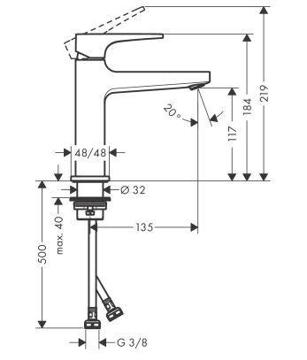 Смеситель Hansgrohe Metropol 32507140 для раковины бронза