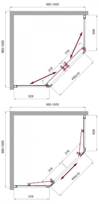 Душевой уголок BelBagno UNO-195-P-2-90-C-Cr 90*90 прозрачное