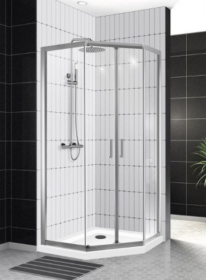 Душевой уголок BelBagno UNO-195-P-2-90-C-Cr 90*90 прозрачное
