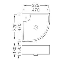 Раковина Aquatek AQ5166B-00 47*47 угловая