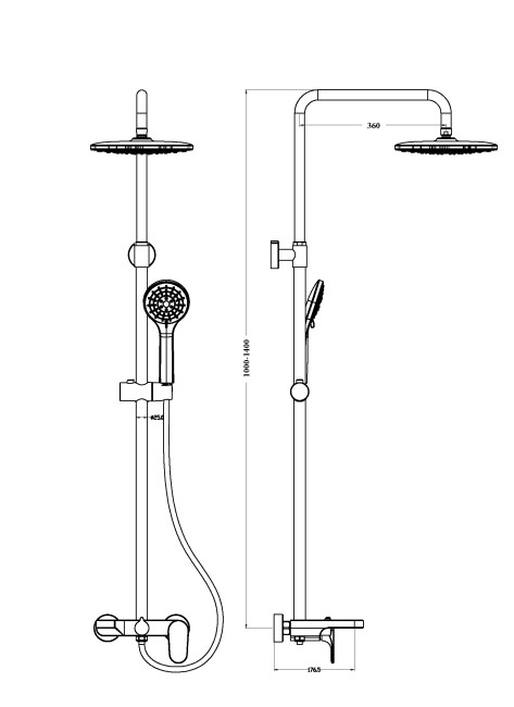 Душевая система Boheme Spectre 458-NB никель брашированный