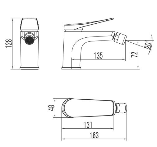 Смеситель Lemark Bronx LM3708BL для биде черный