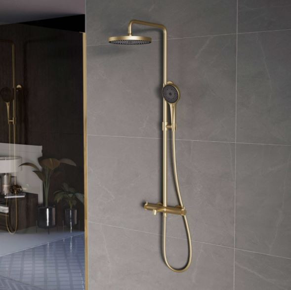 Душевая система Vincea Rim VSFS-2RM1BG брашированное золото