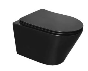 Унитаз подвесной Azario Vela AZ-2480MB смыв Торнадо безободковый черный матовый с микролифтом
