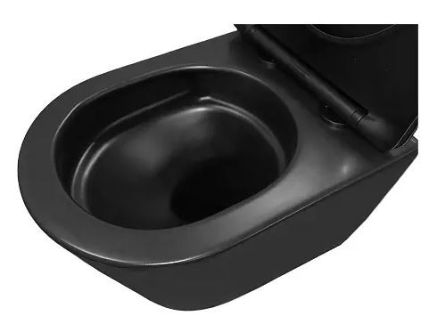 Унитаз подвесной Azario Vela AZ-2480MB смыв Торнадо безободковый черный матовый с микролифтом