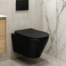 Унитаз подвесной Azario Vela AZ-2480MB смыв Торнадо безободковый черный матовый с микролифтом