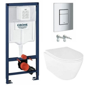 Комплект инсталляции Grohe с безободковым унитазом UNO SET-GR-772-2380