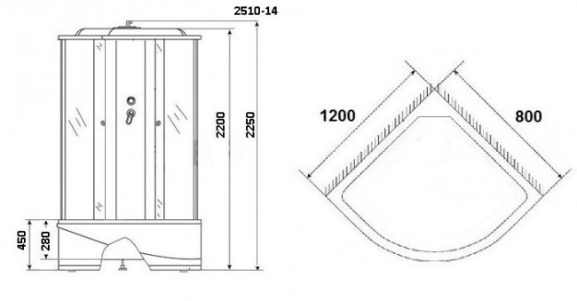 Душевая кабина Niagara NG-2510-14R 120*80 правая