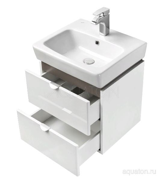 Тумба под раковину Акватон Скай PRO 60 1A238201SY010 белая глянец