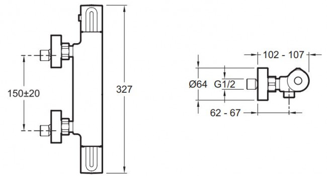 Смеситель Jacob Delafon Metro E24394-BL для душа термостат матовый черный