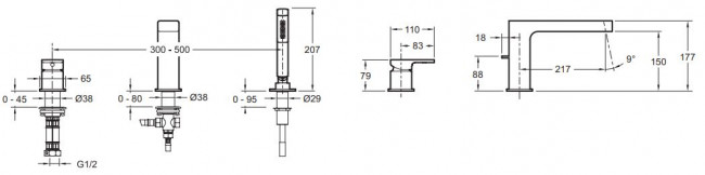 Смеситель Jacob Delafon Strayt E37337-CP для ванны