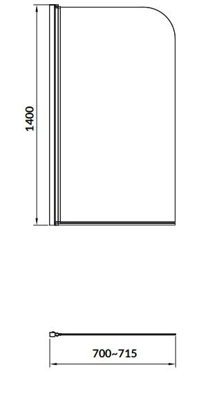 Шторка для ванны Cersanit Easy 70 PN-EASY*70