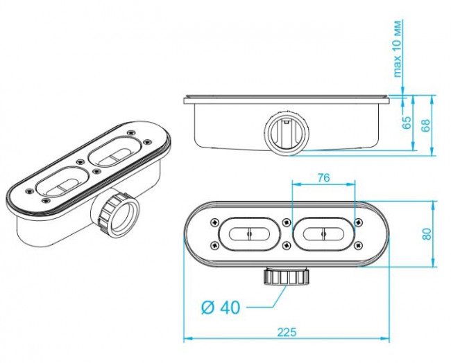 Сифон для душевых поддонов RGW S-15 44241500-01