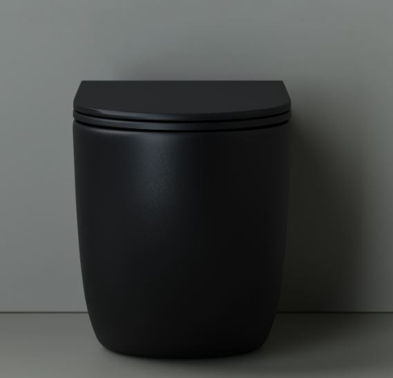 Унитаз приставной Ceramica Nova Metropol Rimless CN4004MB безободковый с микролифтом черный матовый