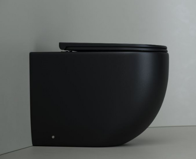 Унитаз приставной Ceramica Nova Metropol Rimless CN4004MB безободковый с микролифтом черный матовый