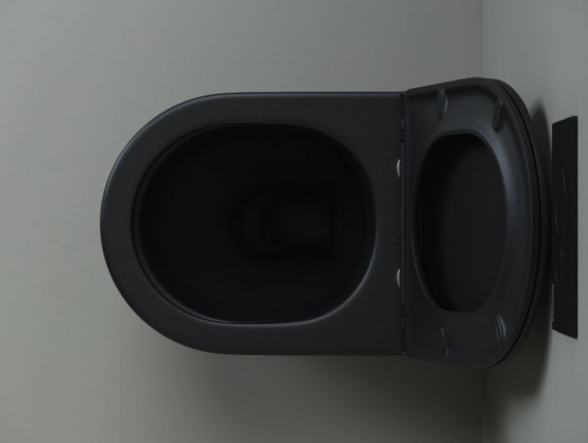 Унитаз приставной Ceramica Nova Metropol Rimless CN4004MB безободковый с микролифтом черный матовый