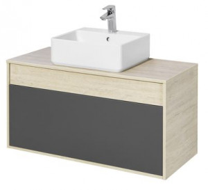 Тумба под раковину Акватон Лофт Урбан 100 1A247701LQX60 серый графит дуб орегон