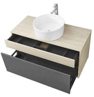 Тумба под раковину Акватон Лофт Урбан 100 1A247701LQX60 серый графит дуб орегон