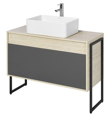 Тумба под раковину Акватон Лофт Урбан 100 1A247701LQX60 серый графит дуб орегон
