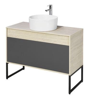 Тумба под раковину Акватон Лофт Урбан 100 1A247701LQX60 серый графит дуб орегон