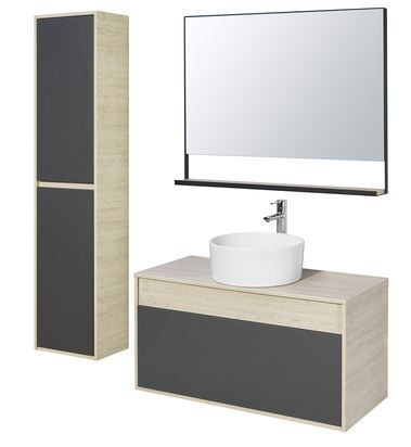 Тумба под раковину Акватон Лофт Урбан 100 1A247701LQX60 серый графит дуб орегон