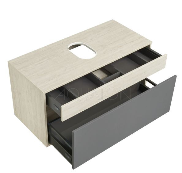 Тумба под раковину Акватон Лофт Урбан 100 1A247701LQX60 серый графит дуб орегон