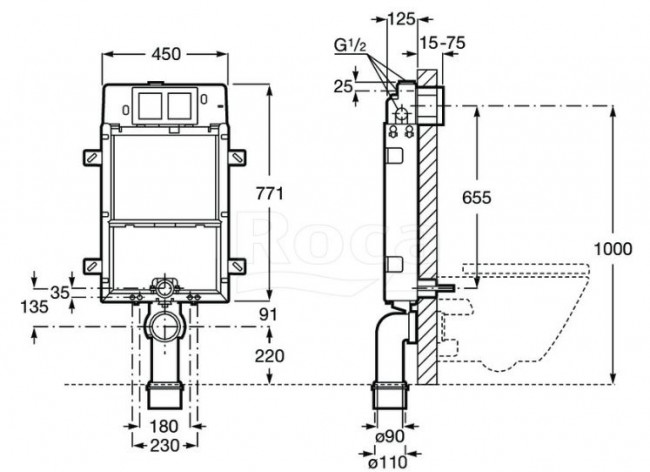 Система инсталляции Roca In-Wall Basic 890090120
