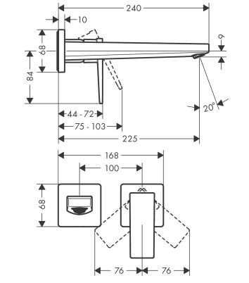 Смеситель Hansgrohe Metropol 32526700 для раковины настенный белый матовый