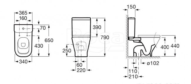 Чаша унитаза Roca Gap 342477000 без сиденья