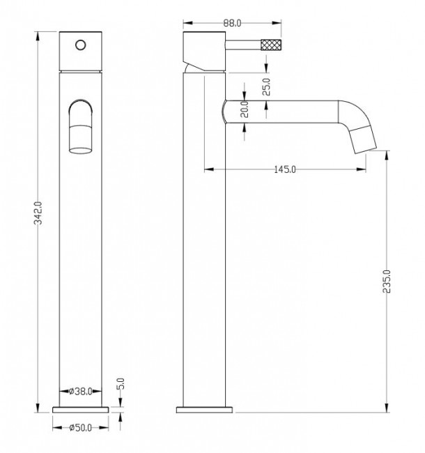 Смеситель Boheme Uno Matt White 462-MW для раковины высокий белый матовый