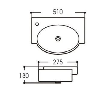 Раковина Aquatek AQ5329-00 51*27,5 подвесная