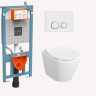 Комплект инсталляции VitrA V12 9856B003-7205 с безободковым унитазом VitrA Integra Round кнопка хром глянец