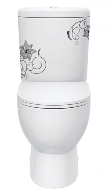 Унитаз-компакт Sanita Luxe Art Flora с микролифтом ARTSLCC10040622