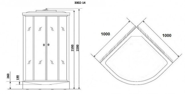 Душевая кабина Niagara NG-3302-14 100*100