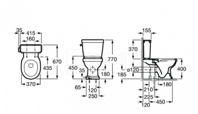 Бачок для унитаза Roca Carmen 3410A1560 черный