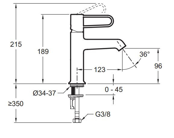 Смеситель Jacob Delafon Odeon Rive Gauche E21029-00-BL для раковины матовый черный