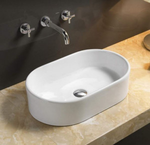 Раковина CeramaLux 9025-1 56,5*35 накладная