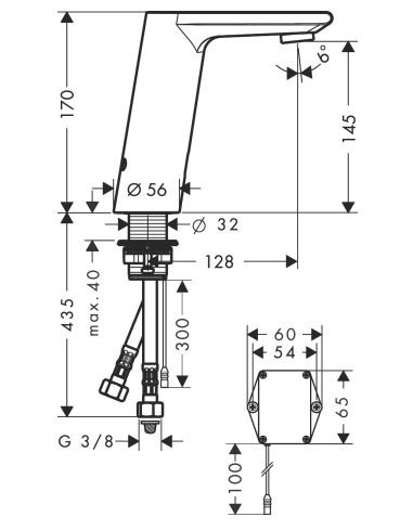 Смеситель Hansgrohe Metris S 31101000 для раковины электронный