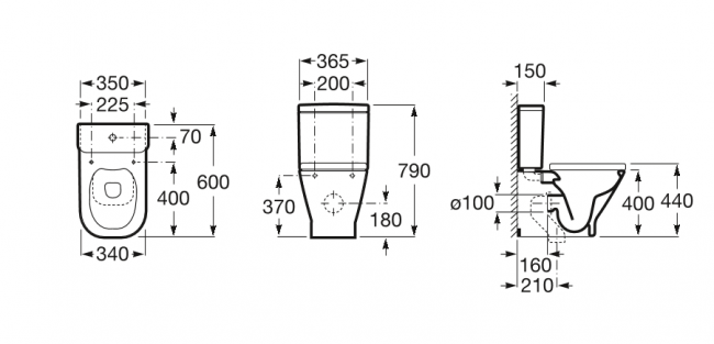 Чаша унитаза Roca The Gap Clean Rim 34273700H безободковый без сиденья