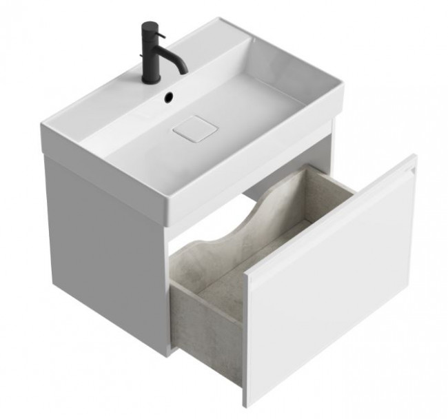 Тумба под раковину Aqwella Pure 65 PUR0165WM подвесная белый матовый