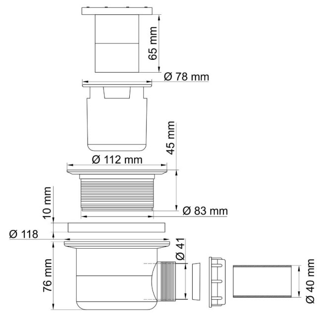 Сифон для душевых поддонов WasserKRAFT D454