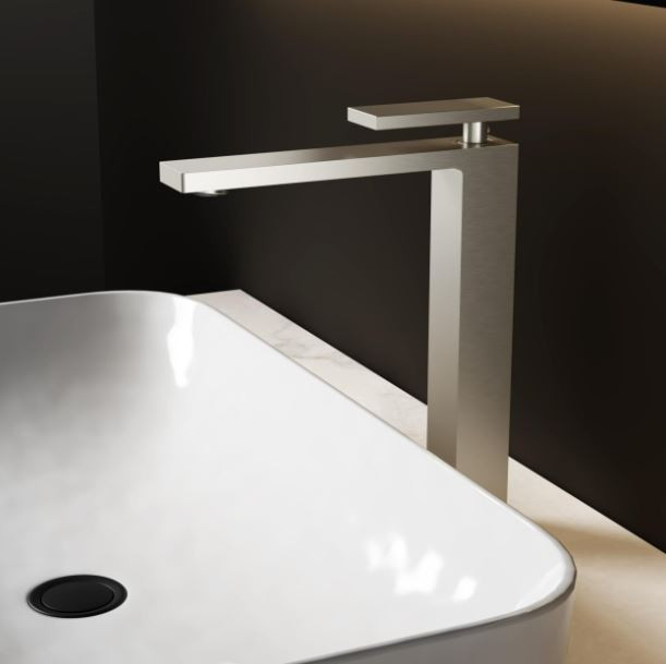 Смеситель Vincea Dice VBF-2DS2BN для раковины высокий сатин