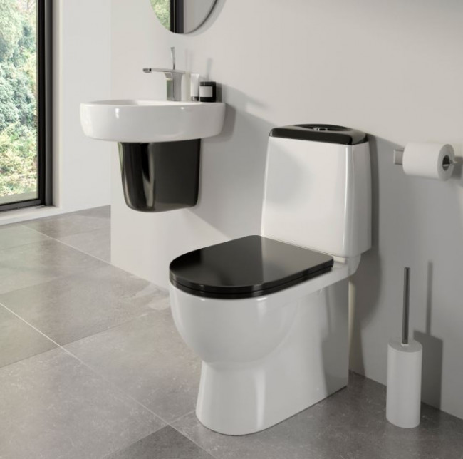 Унитаз-компакт Sanita Luxe Best Color Black с микролифтом BSTSLCC06100522