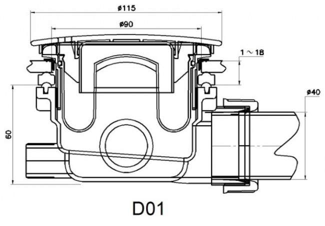 Сифон для душевых поддонов RGW Velplex QYD-01 18241101-06 золото