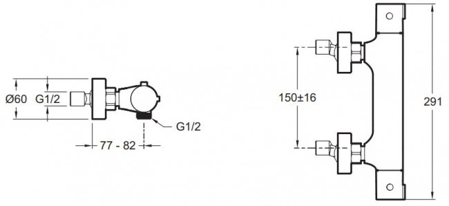 Смеситель Jacob Delafon Brive E24334-CP для душа термостат