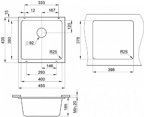 Мойка для кухни Granula 3801 алюминиум