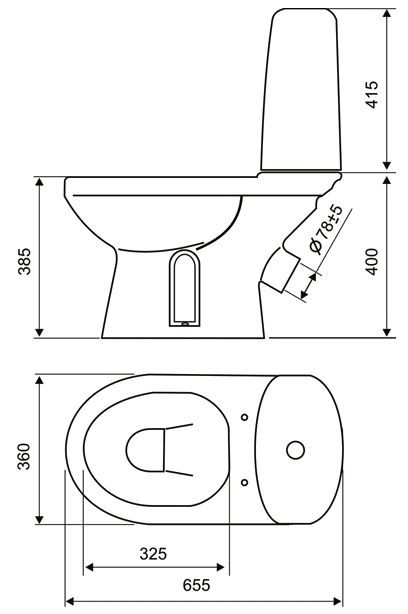 Унитаз-компакт Оскольская Керамика Эльдорадо Премиум 41301130055 антивсплеск