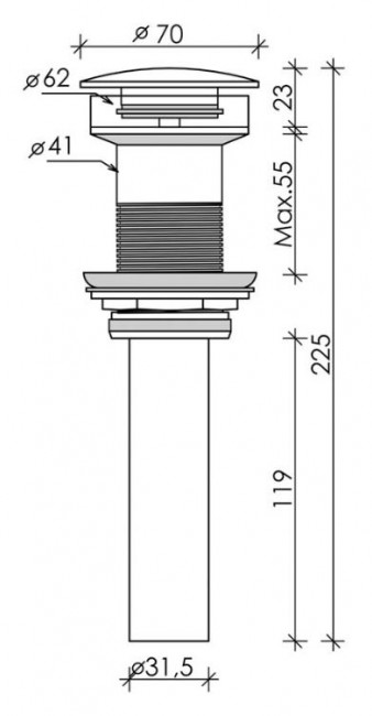 Донный клапан сифона Ceramica Nova CN2000ML без перелива голубой матовый