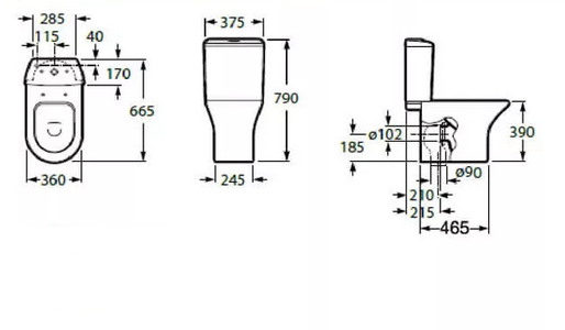 Чаша унитаза Roca Leon 342649000 без сиденья
